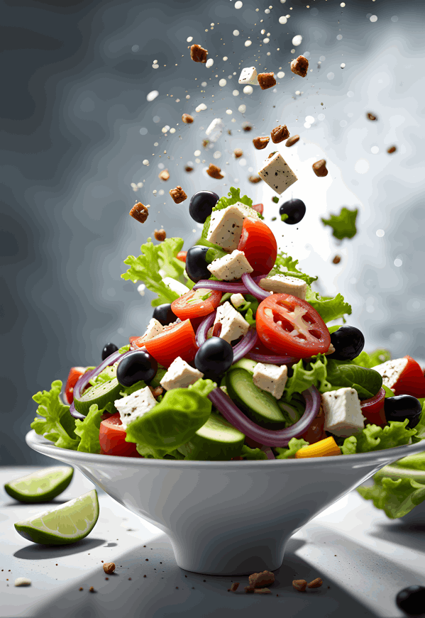 Basenfasten. Frischer gesunder Salatteller