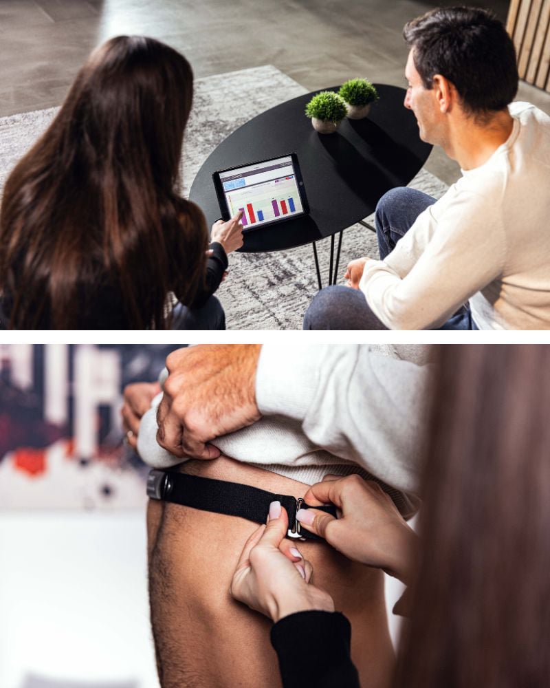 VNS-Analyse. Patient bekommt das Resultat anhand einer Grafik gezeigt